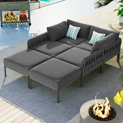 Arden 6-Piece Aluminum Outdoor Sofa Set