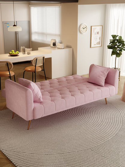 Livia Pink Velvet Sleeper Sofa