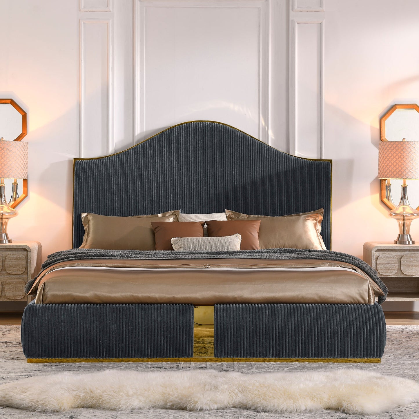 Soren Velvet Upholstered Bed