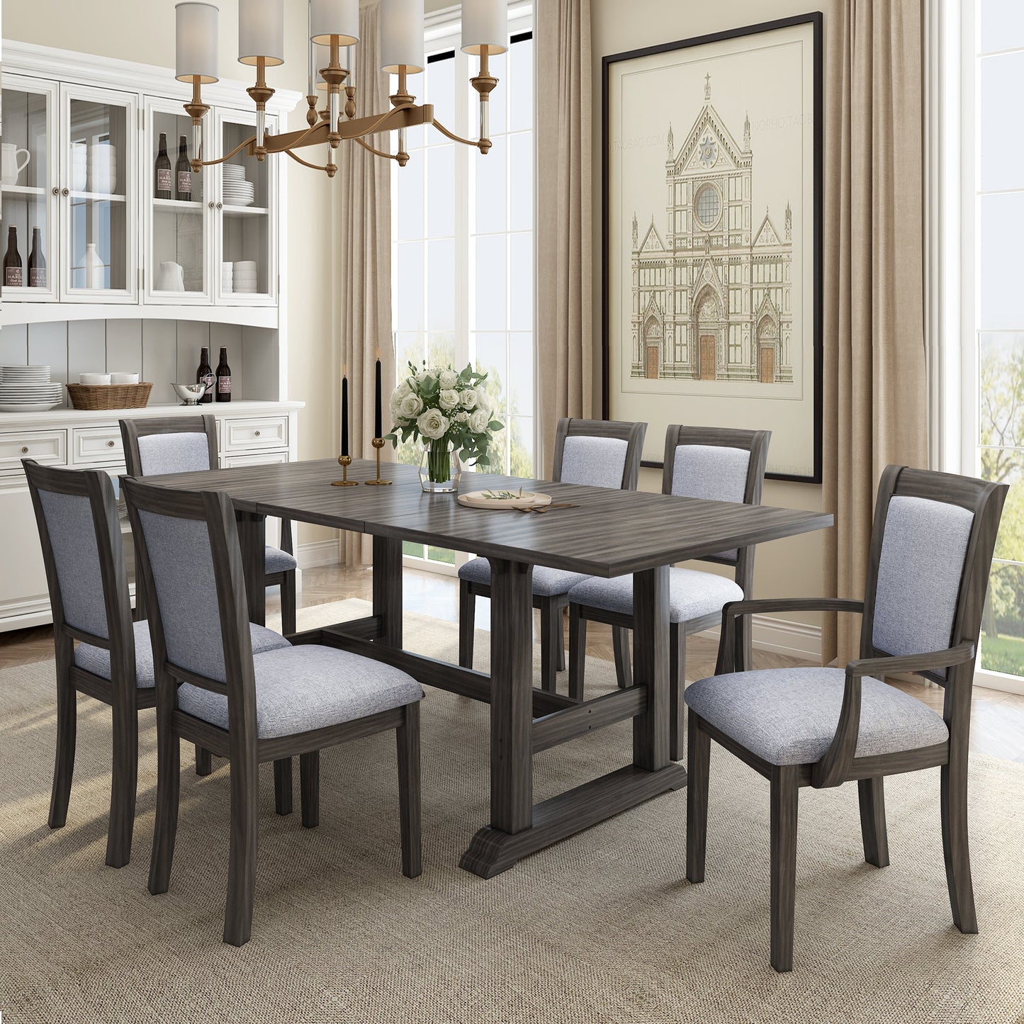 Rowan 7-Piece Extendable Dining Set