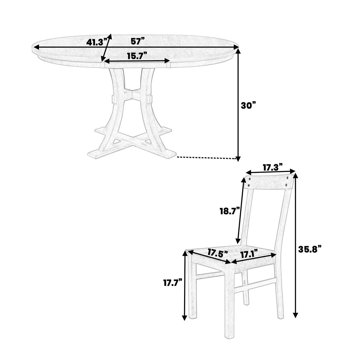Willow 5-Piece Extendable Dining Set