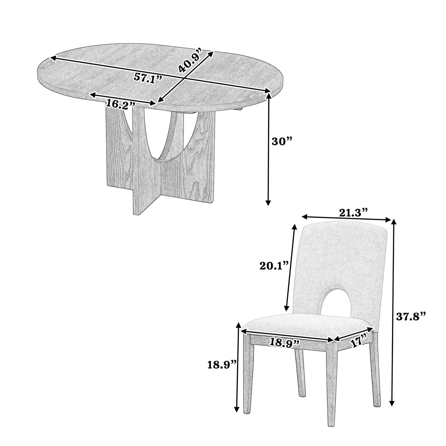 Rowan 5-Piece Extendable Dining Set