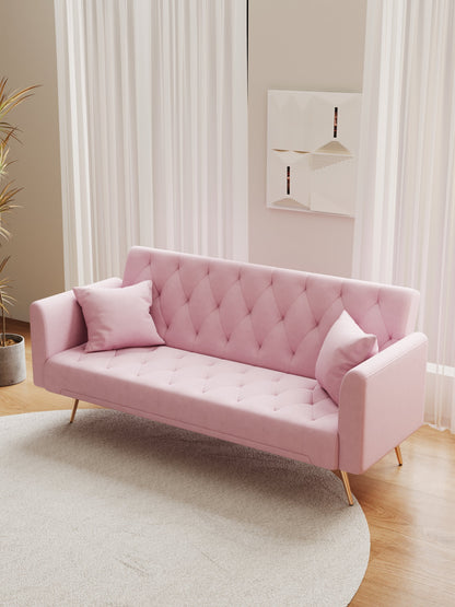 Livia Pink Velvet Sleeper Sofa