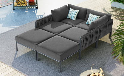 Arden 6-Piece Aluminum Outdoor Sofa Set