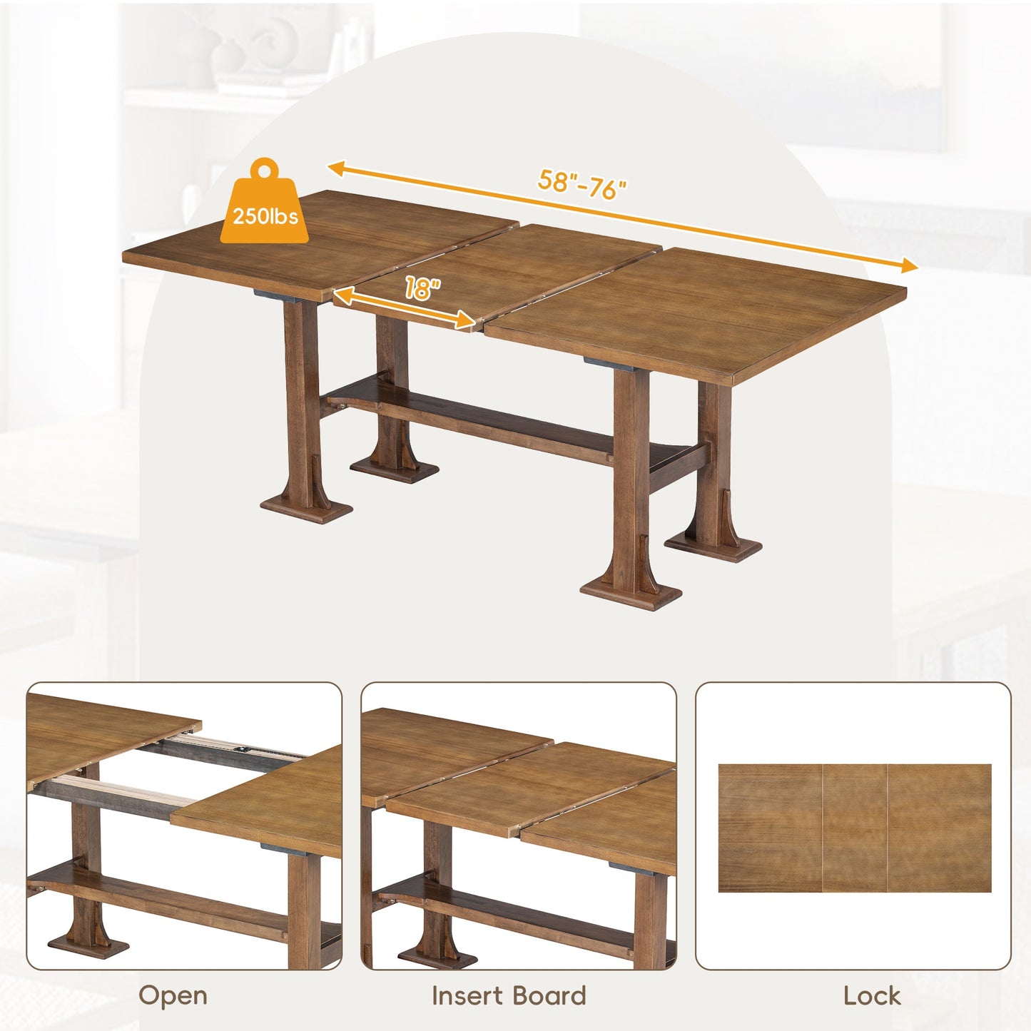 Harper 6-Piece Farmhouse Dining Set