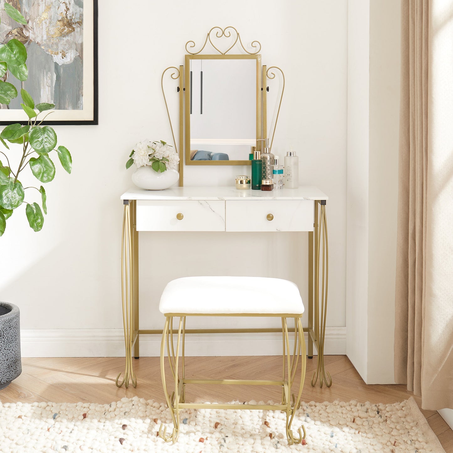 Elara Vanity Table and Mirror