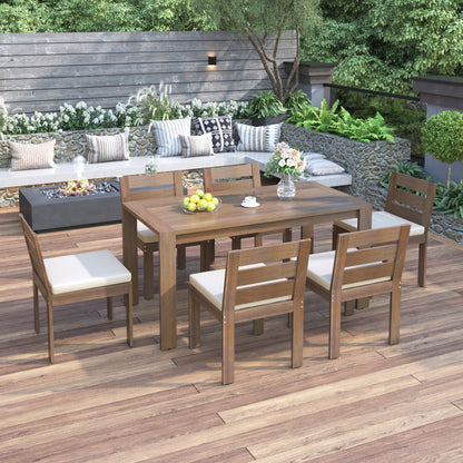 Solara Acacia Outdoor Dining Set for 6