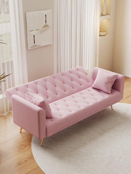 Livia Pink Velvet Sleeper Sofa