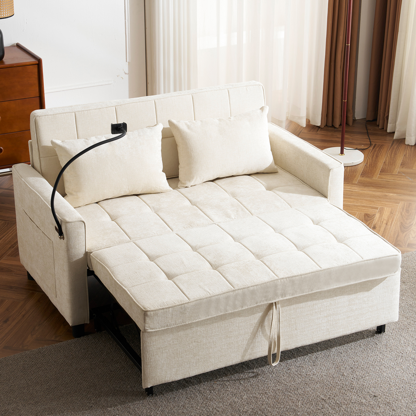 Alden Chenille Sleeper Loveseat