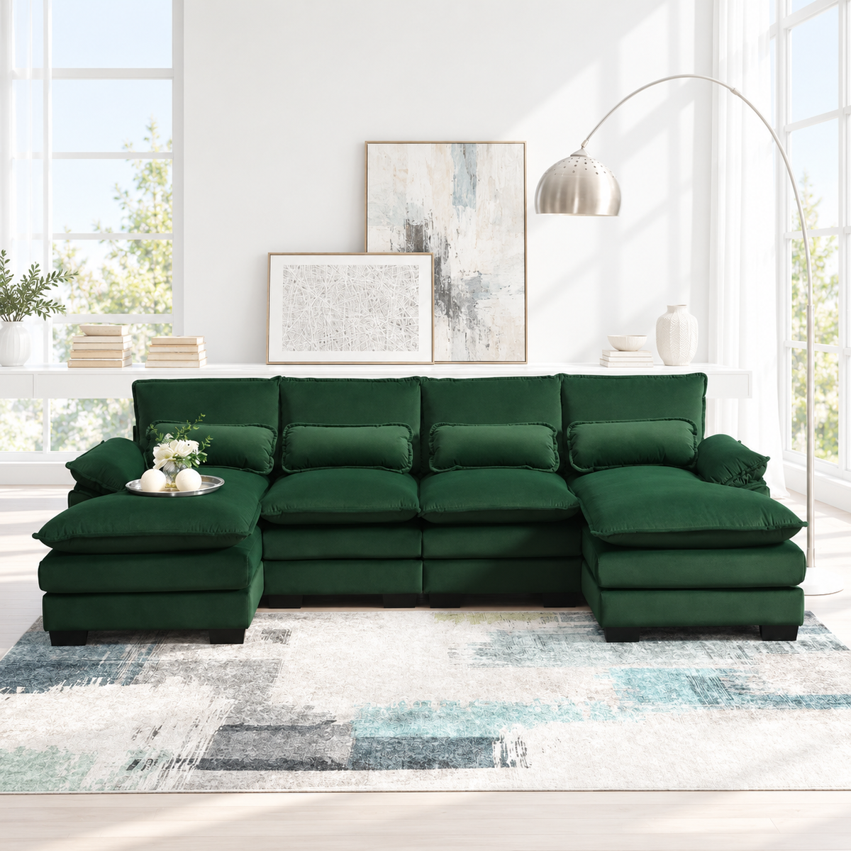 Arden Emerald Velvet Sectional