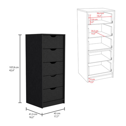 Raymer Black Dresser and Nightstand