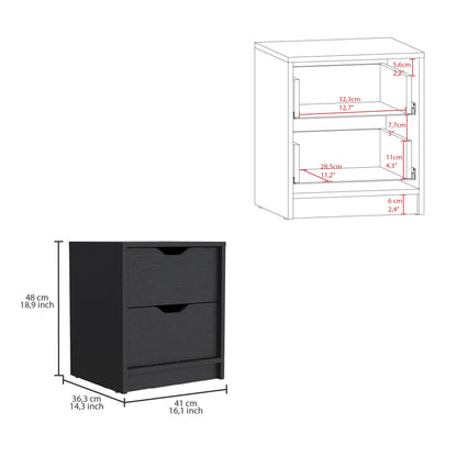 Raymer Black Dresser and Nightstand