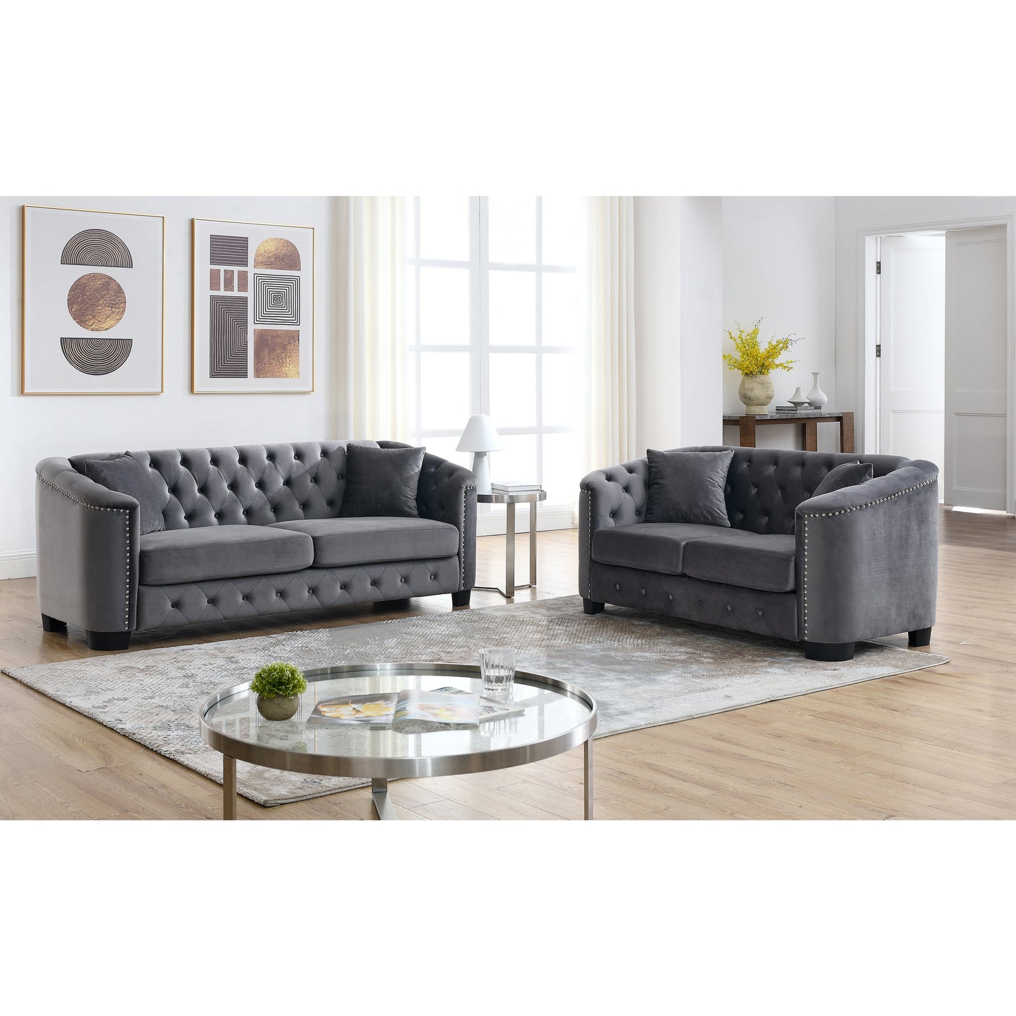 Monroe Velvet Sofa with Loveseat