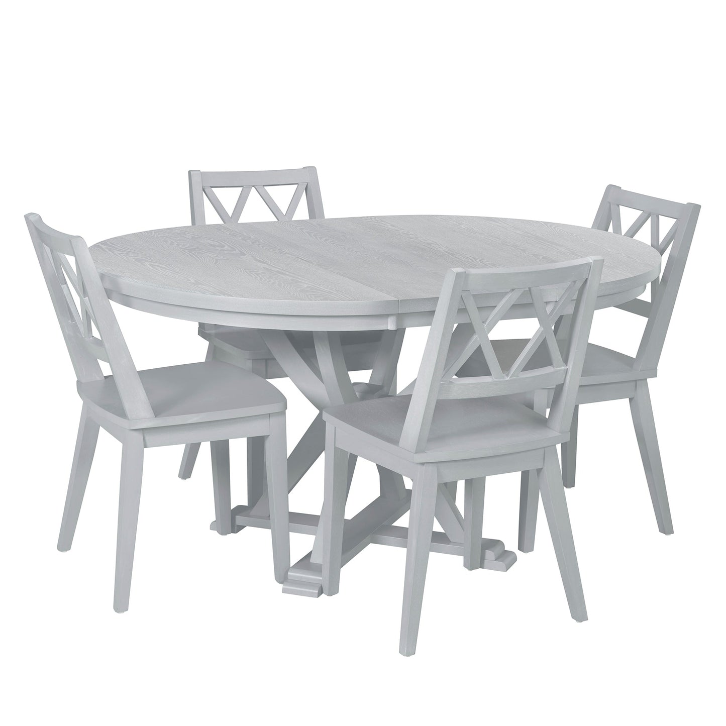 Ashford Mid-Century Farmhouse 5-Piece Extendable Dining Set