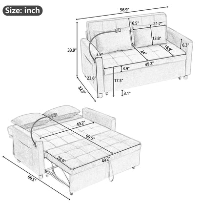 Alden Chenille Sleeper Loveseat