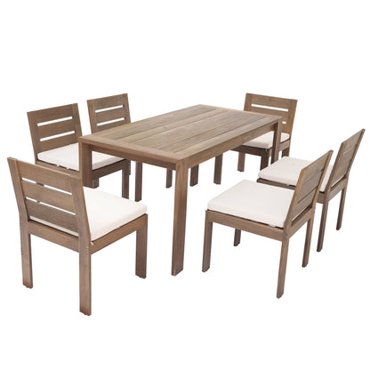 Solara Acacia Outdoor Dining Set for 6