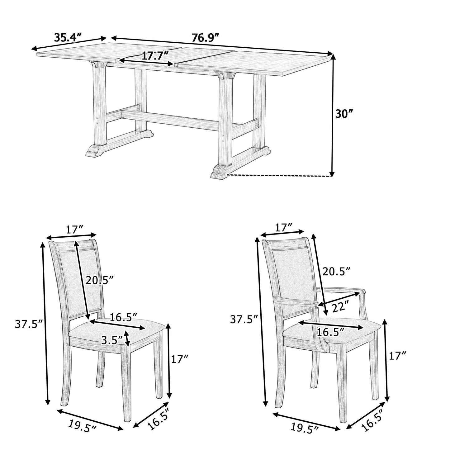 Rowan 7-Piece Extendable Dining Set