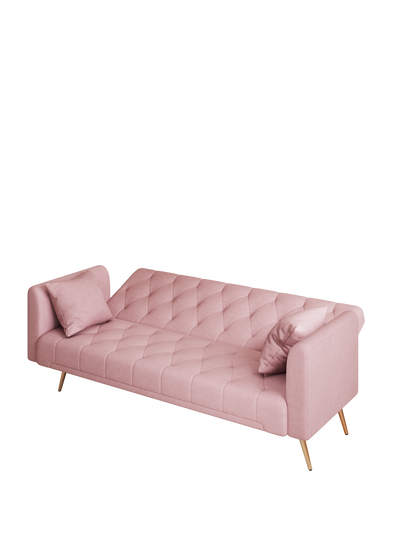 Livia Pink Velvet Sleeper Sofa