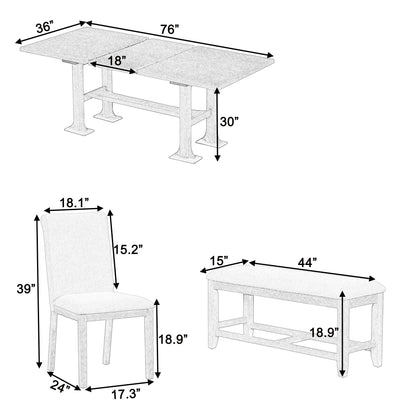 Harper 6-Piece Farmhouse Dining Set