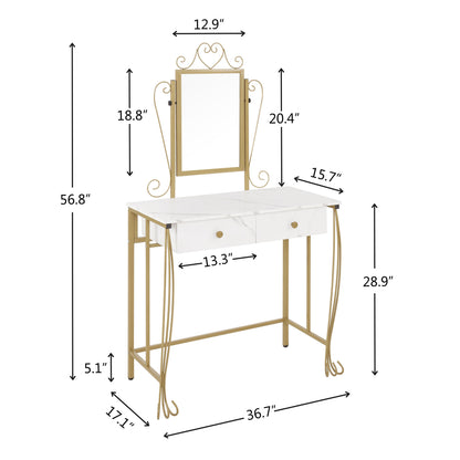 Elara Vanity Table and Mirror
