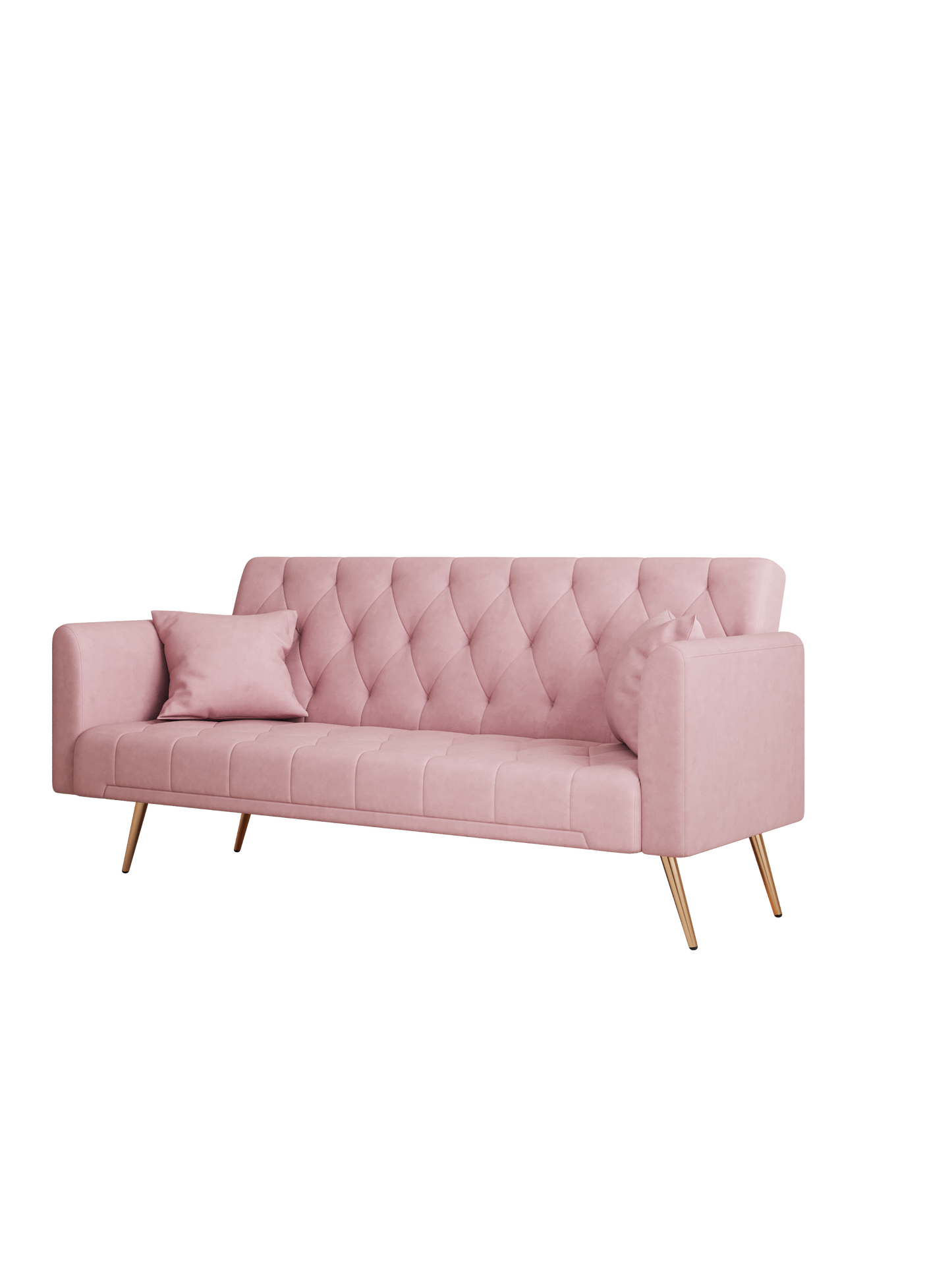 Livia Pink Velvet Sleeper Sofa