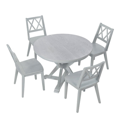 Ashford Mid-Century Farmhouse 5-Piece Extendable Dining Set