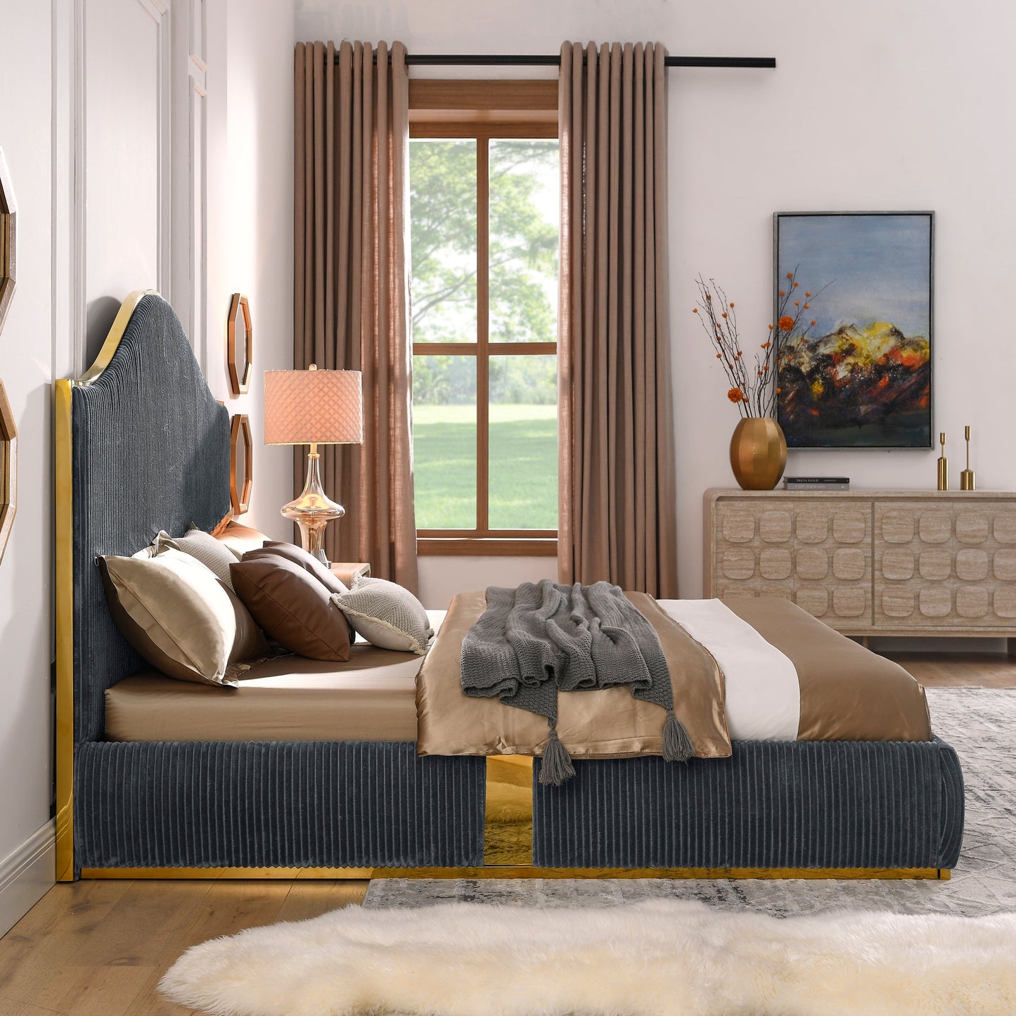 Soren Velvet Upholstered Bed