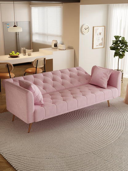 Livia Pink Velvet Sleeper Sofa