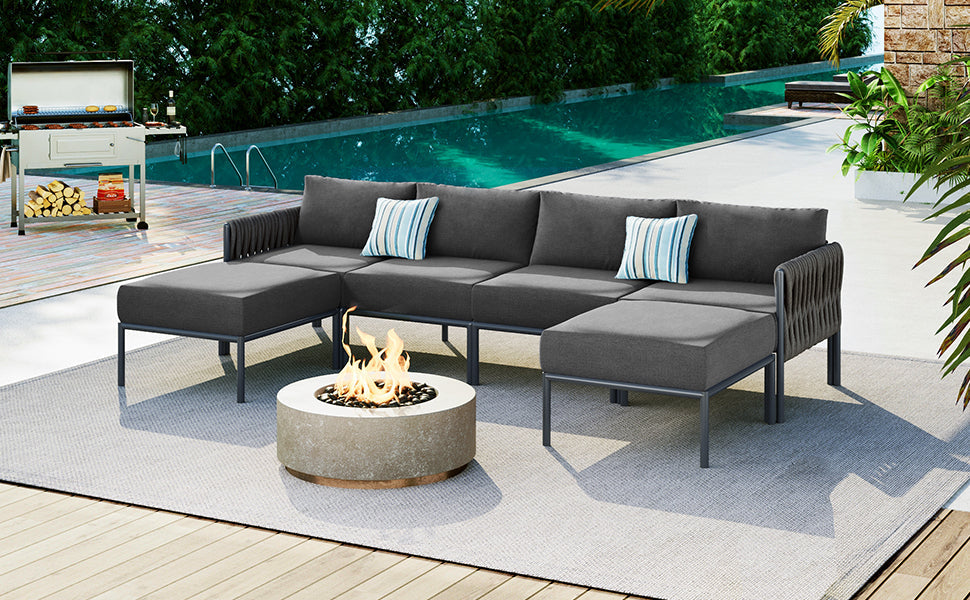 Arden 6-Piece Aluminum Outdoor Sofa Set